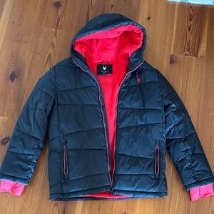 Spyder Kids Puffer Jacket in Black and Red